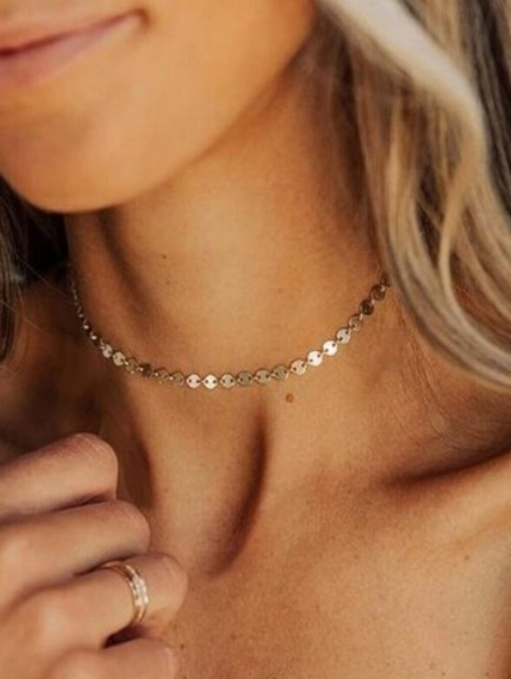 White Gold plated Chain Necklace FP Choker Designer Jewelry Silver Choker